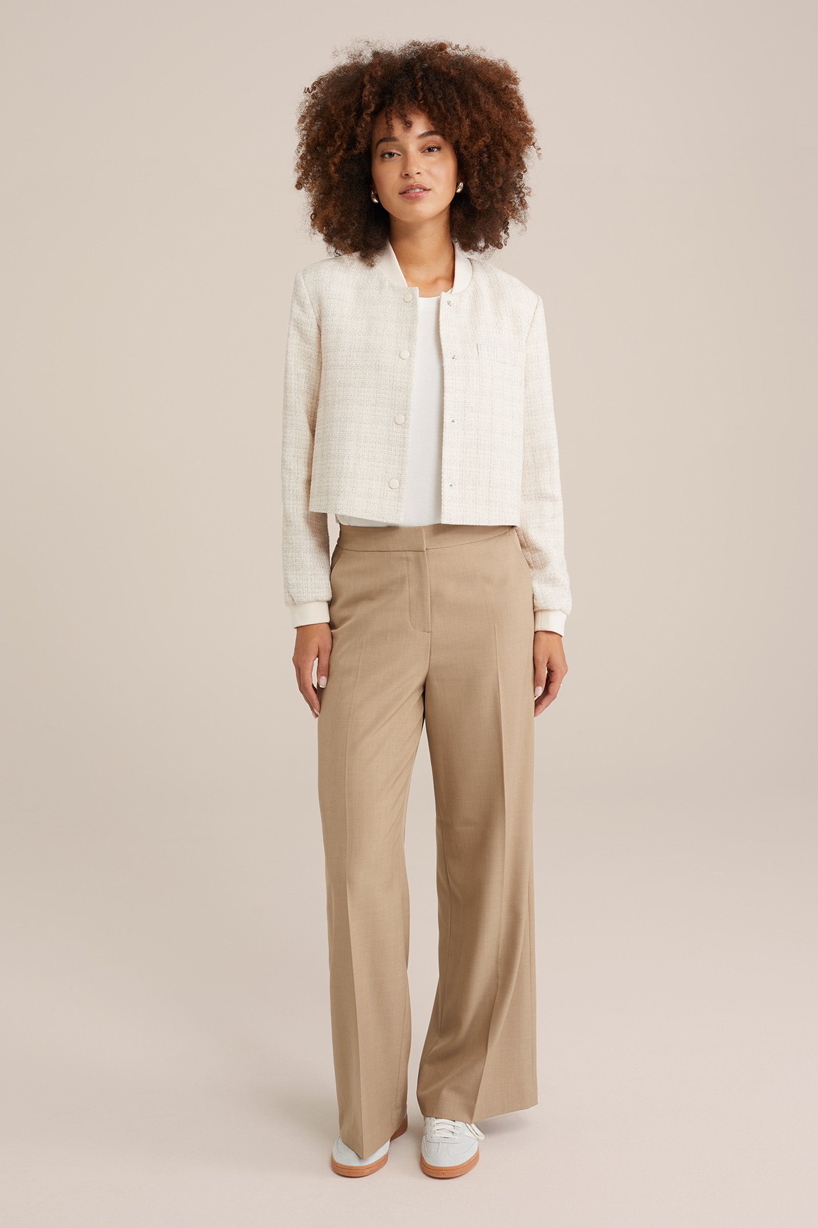 wide leg pantalon WE Fashion Beige