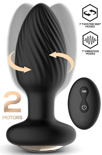 Drago Vibration Butt Plug, 360º Twister & Remote Control Analplugg med vibrator