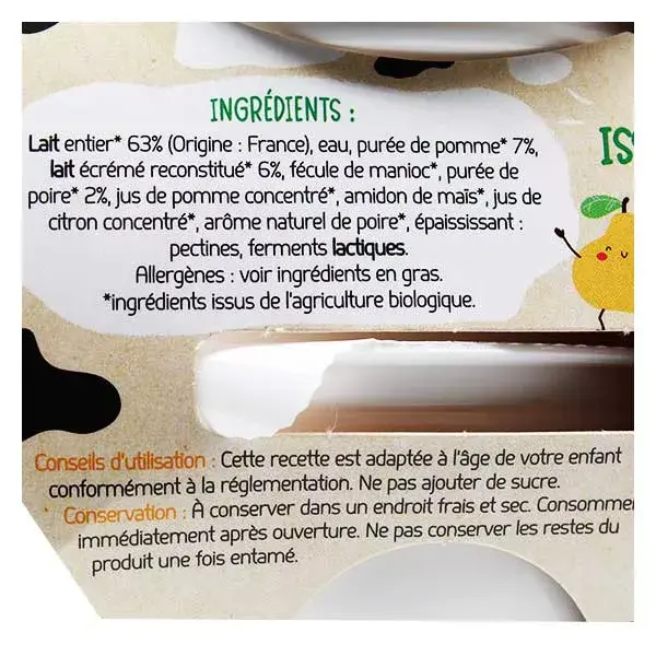 France Bébé Nutrition Iogurte Mexido Orgânico Maçã Pêra 4 x 100g