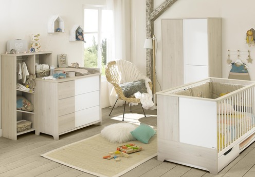 Chambre SACHA Lit 70x140 + commode + armoire - GALIPETTE