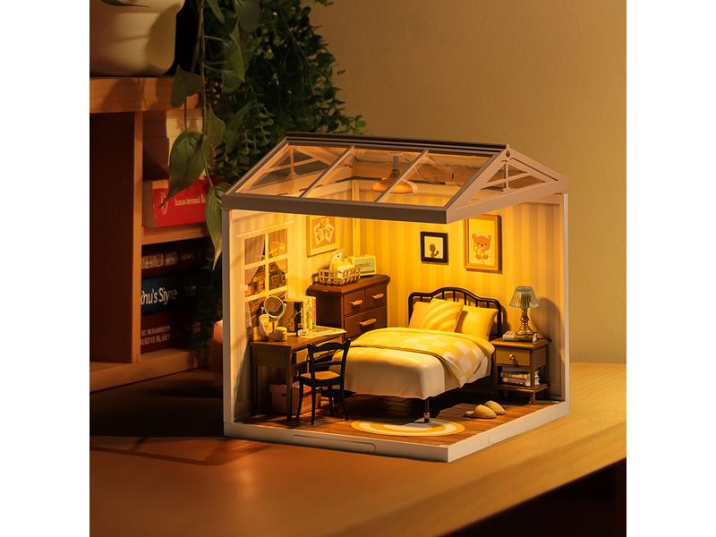 RoboTime Bausatz Sweet Dream Bedroom 3D-Puzzle aus lasergeschnittenen Holzteilen