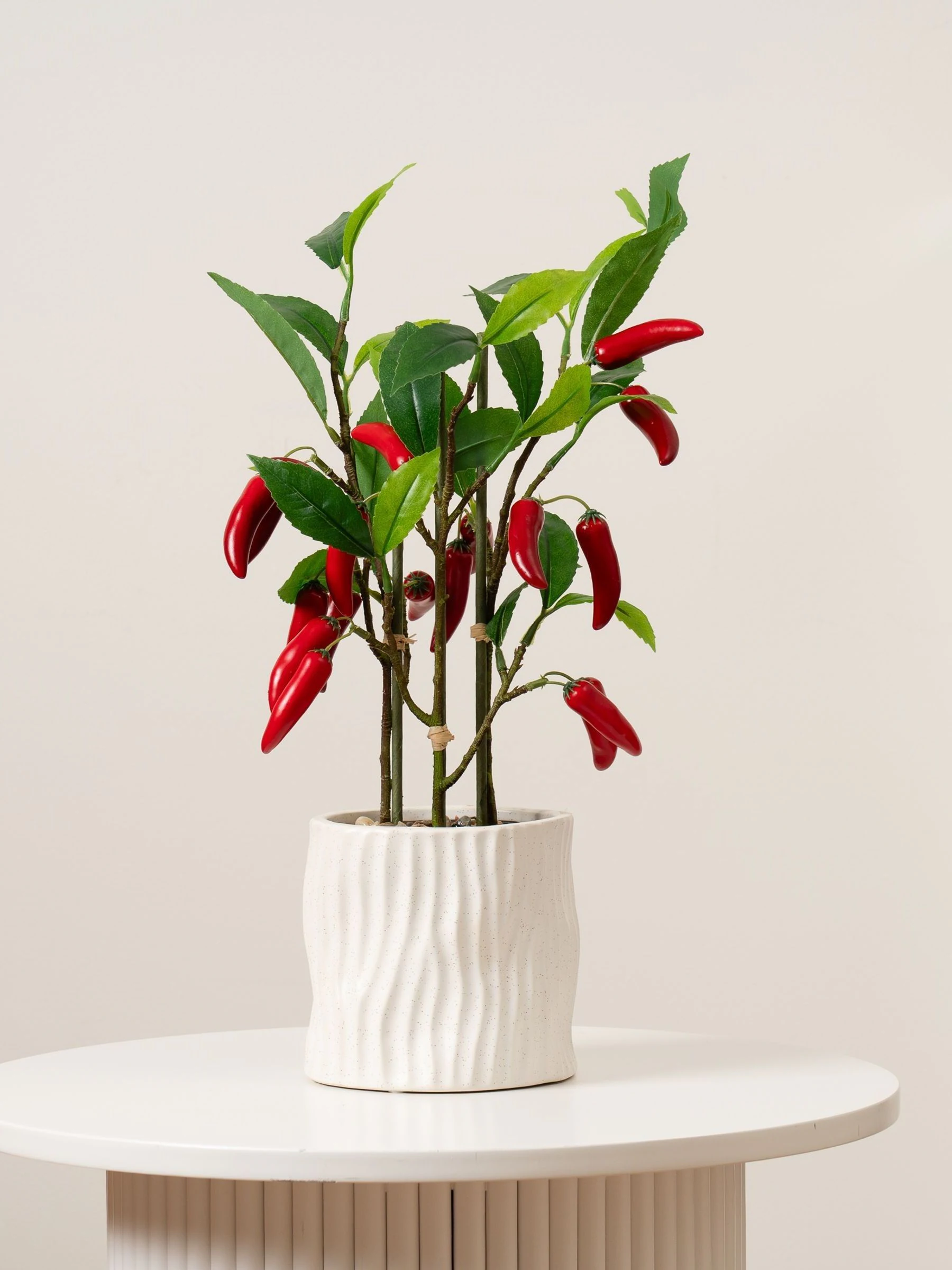 Scottish Everlastings Ltd Artificial Chilli Plant in Ceramic Pot