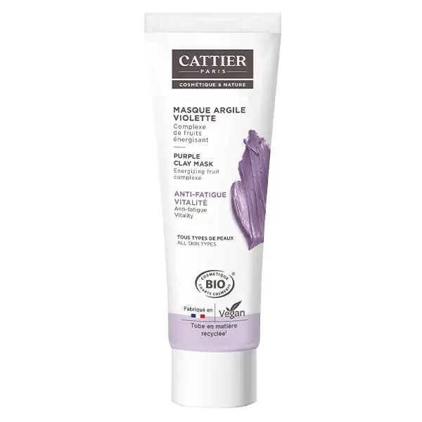 Máscara Energizante Orgânica de Argila Violeta e Complexo de Frutas Cattier 100ml