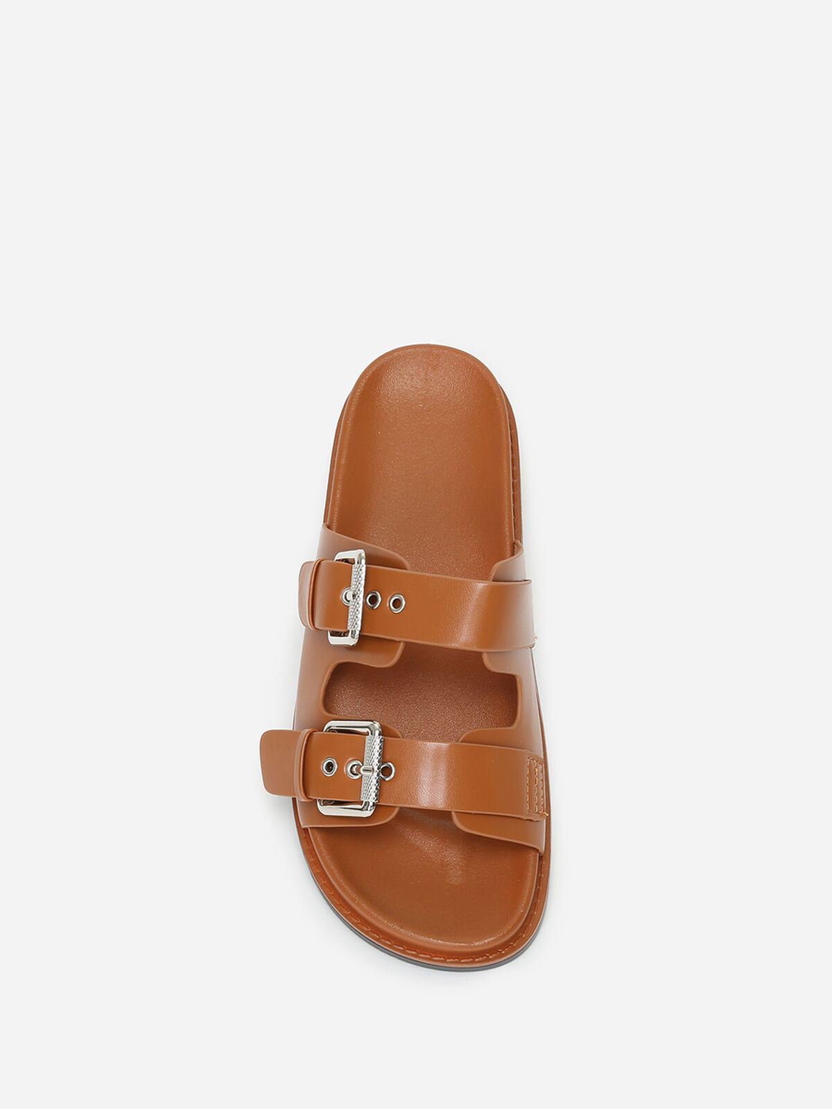 Mules avec brides à boucles- Camel