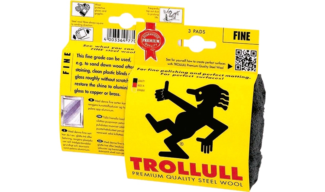 TROLLULL Ståluld 3 x pads Grade 00 DIY