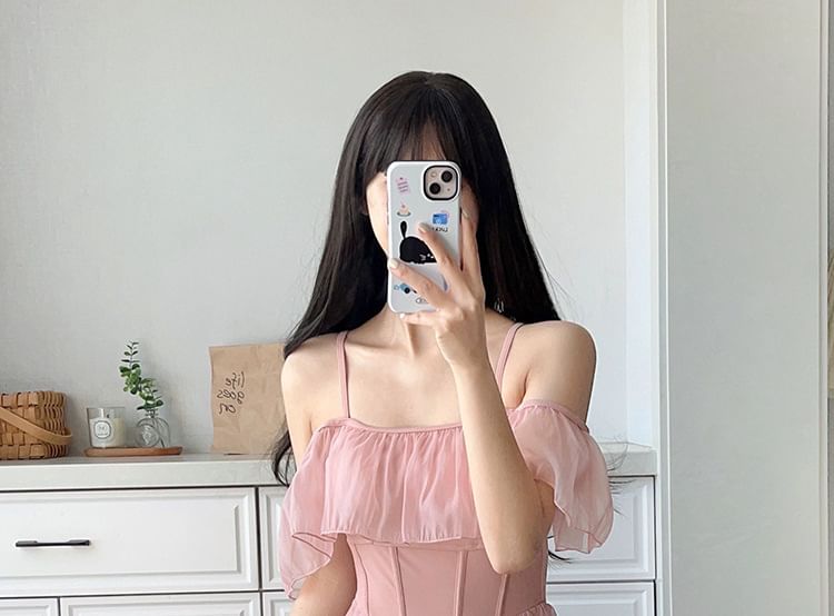 Kansen - Off-Shoulder zwemjurk