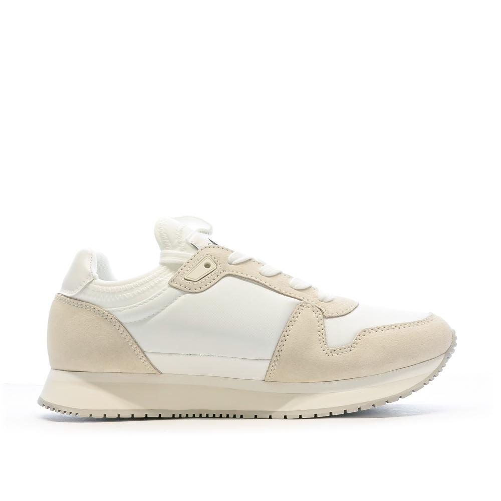 Calvin Klein Jeans Baskets Blanche/Beige Femme Calvin Klein Jeans Runner Sock