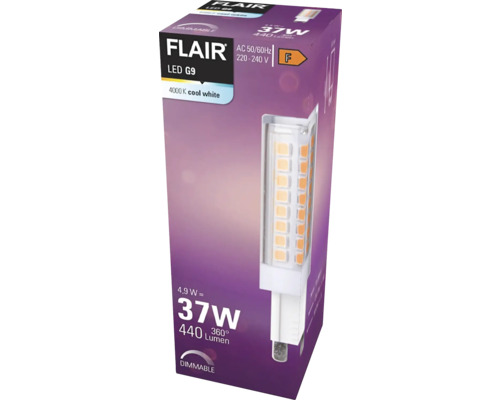 FLAIR LED lamp dimbaar G9/4,9W (37W) helder 440 lm 4000 K neutraal wit