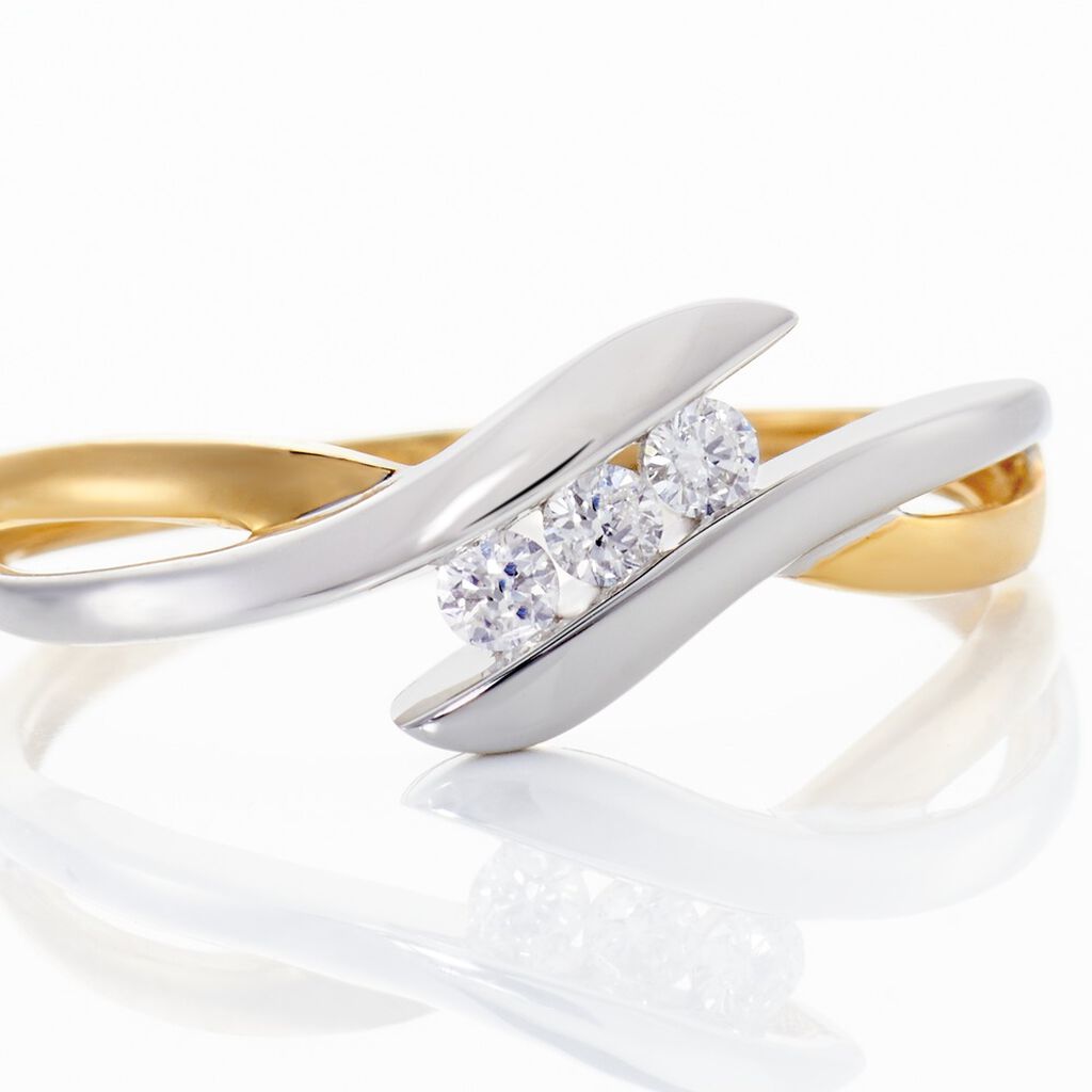 Bague Sharron Or Bicolore Diamant Blanc