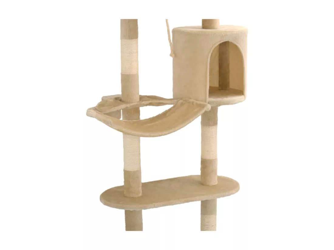Arbre à chat avec griffoirs en sisal Montage mural 194 cm Beige