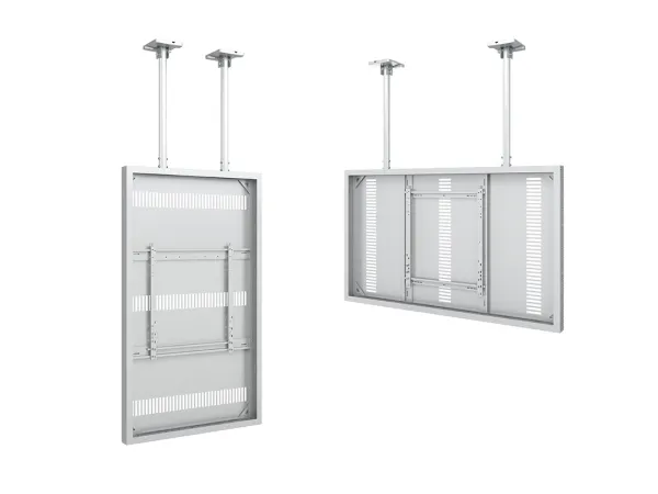 Multibrackets M Pro Series - Indelukke (fast arm, bagplade, 2 loftspladedækker, adapter, etui, 2 pæle (80 cm), 2 interne pæleled) - for LCD display - large - stål - hvid - skærmstørrelse: 75