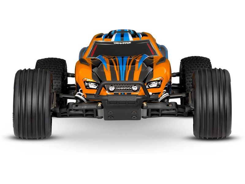Traxxas Stadium Truck Rustler HD 2WD Orange, RTR, 1:10 2WD-Heckantrieb Truck mit Titan 12-Turn Brushed 550 Motor