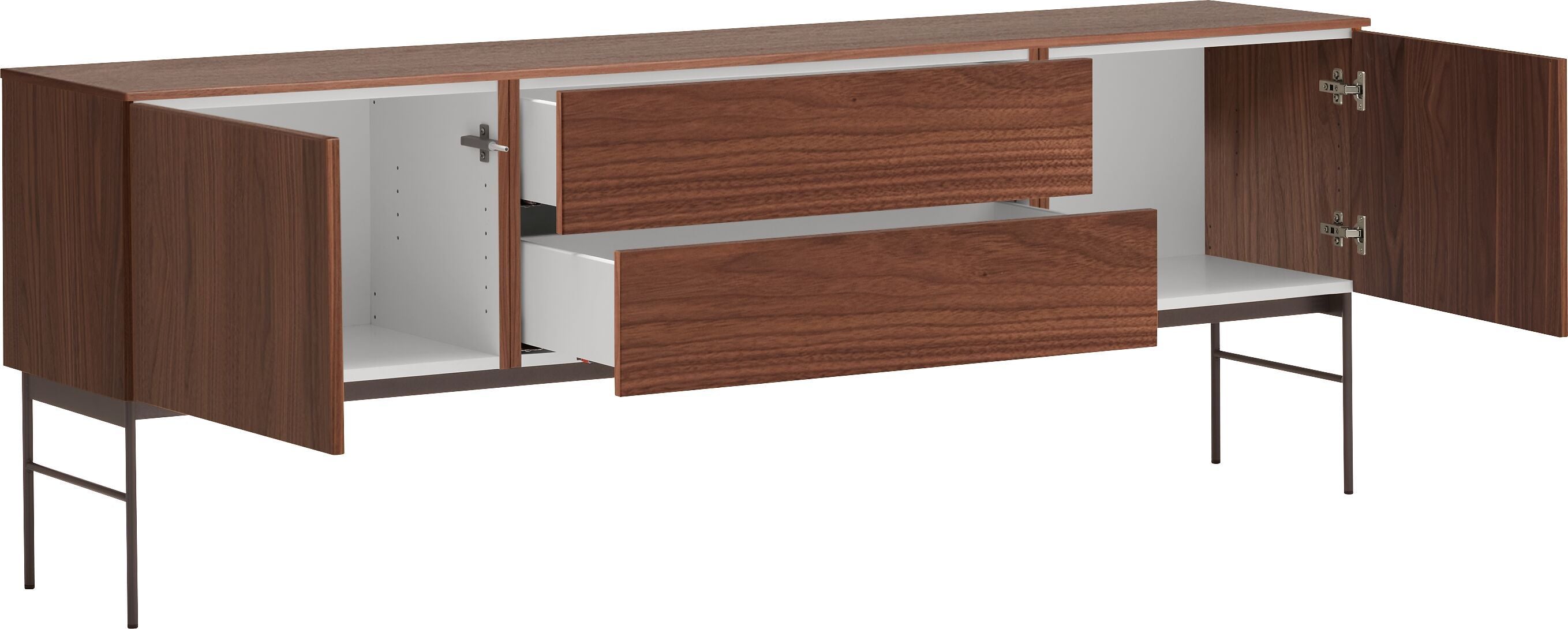 TILL Lowboard - Nussbaum / B: 196.0 cm x T: 41.0 cm x H: 69.6 cm