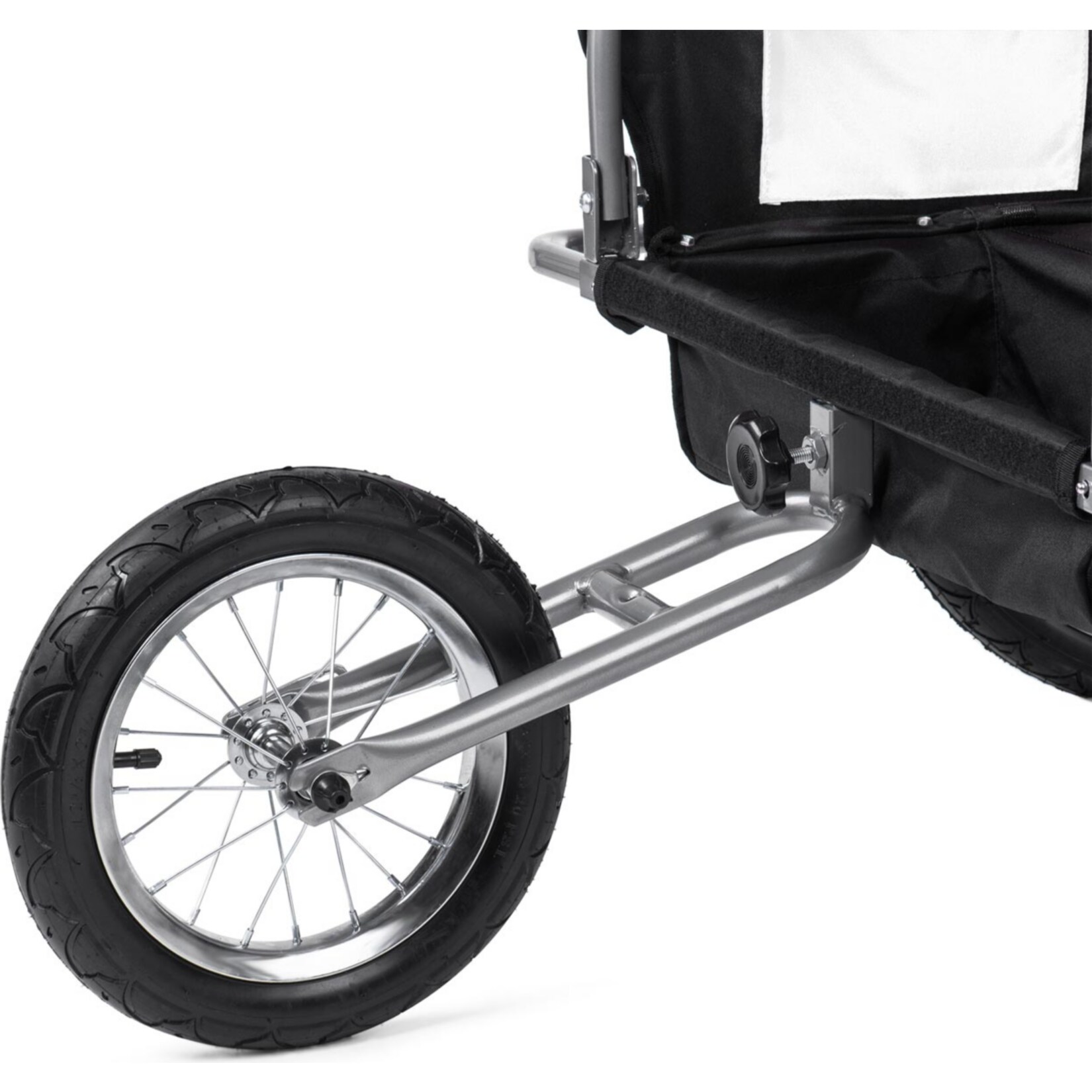 SAMAX Fahrradanhänger 2in1 Jogger - in Weiß/Schwarz - Silver Frame