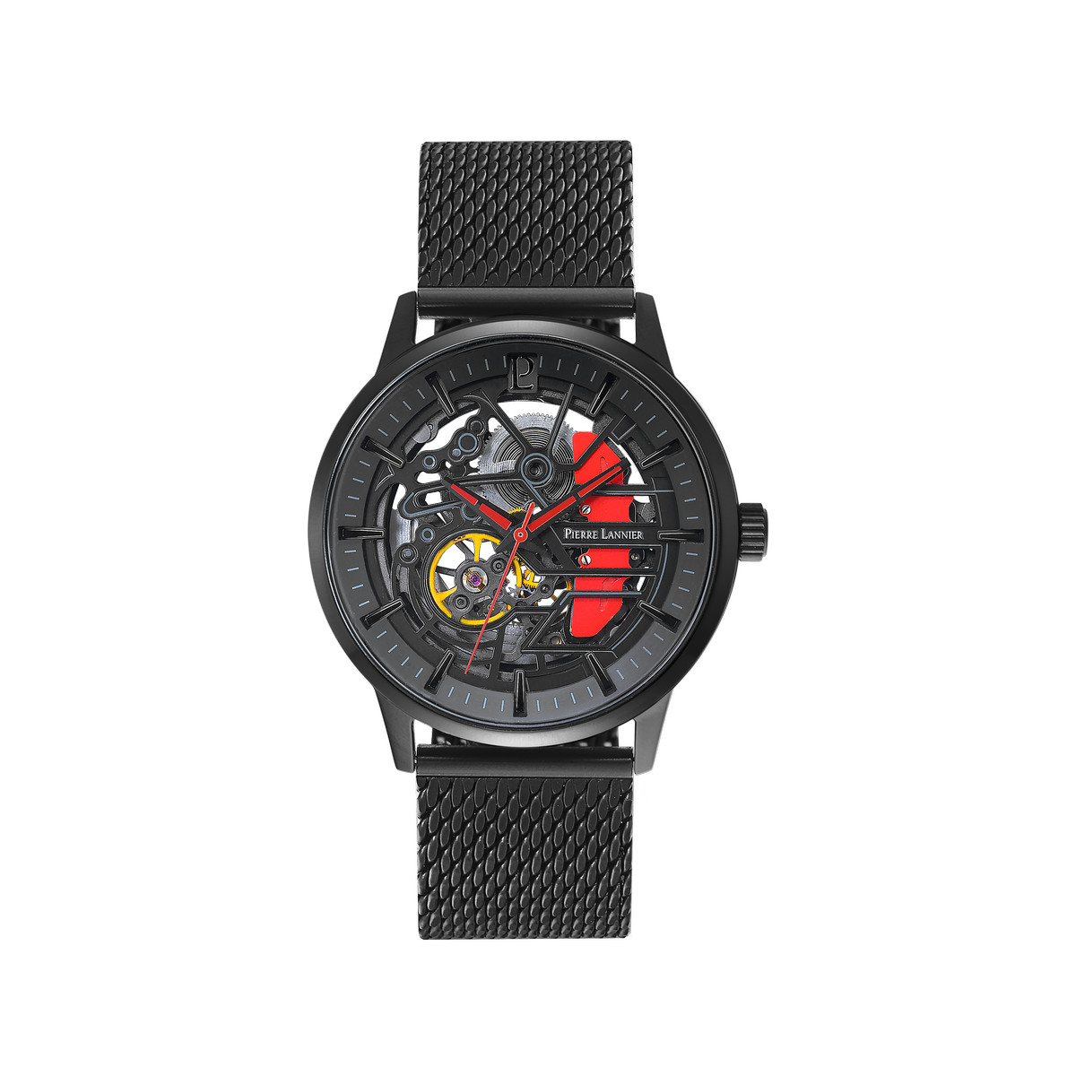 Montre PIERRE LANNIER Paddock homme automatique bracelet acier noir