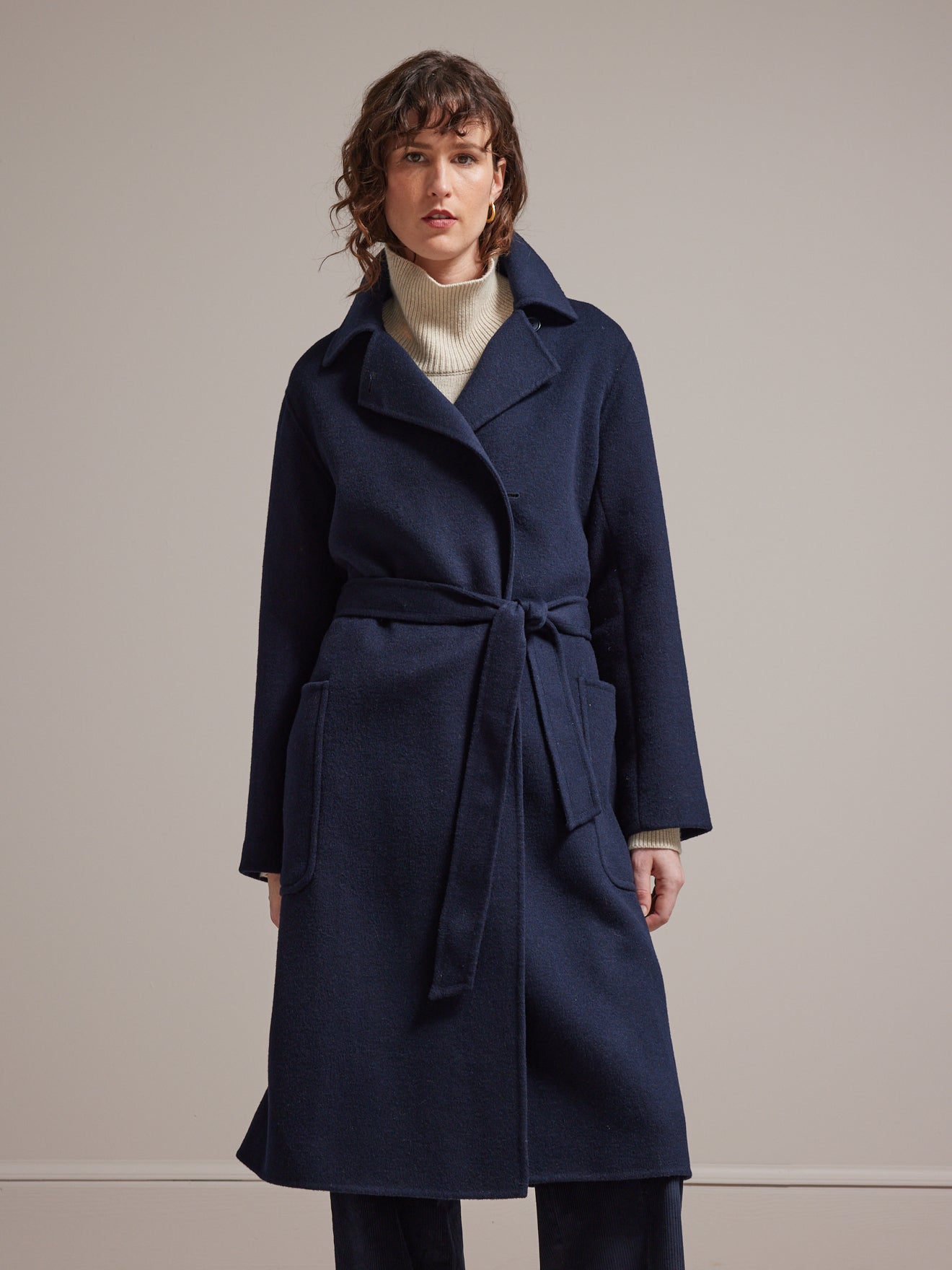 Manteau lainage double face femme
