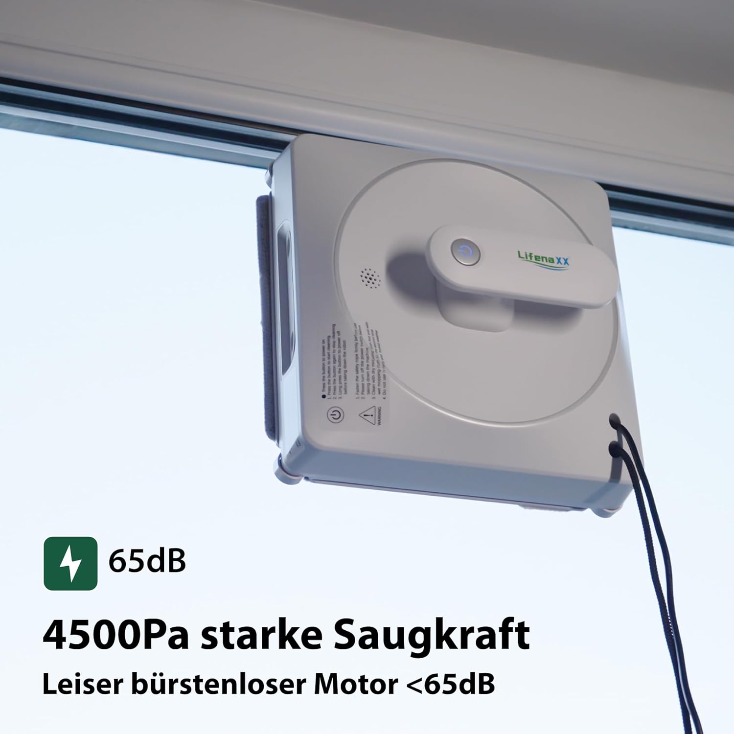 Lifenaxx Fensterreinigungsroboter LX-047, elektrischer Fensterreiniger mit 2 Sprühdüsen, hohe Saugkraft, großer 70-ml-Wassertank, Fernbedienung – ideal für Fenster, Fliesen, Spiegel