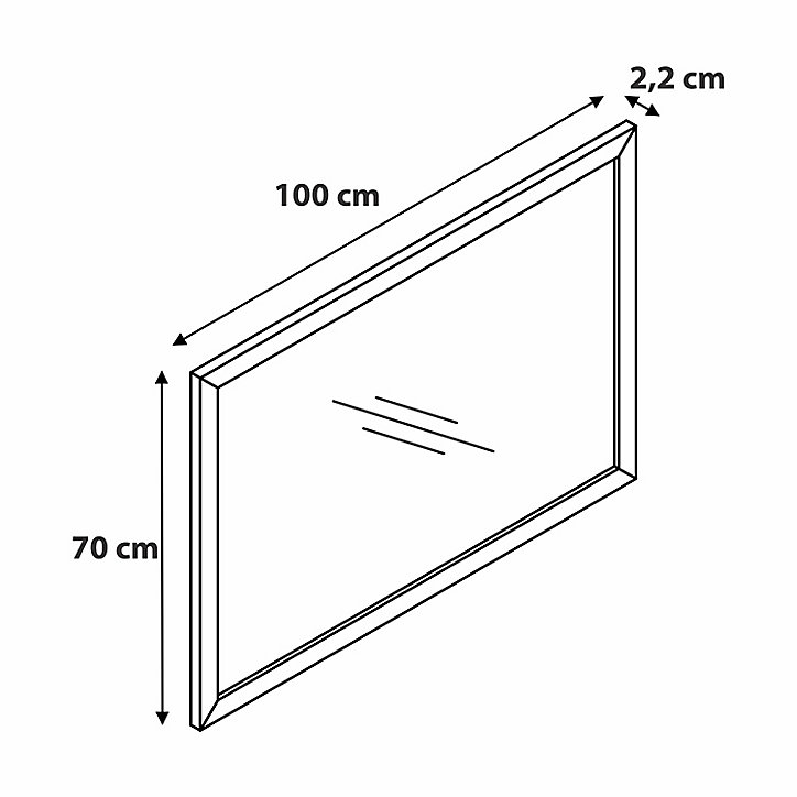 Miroir avec cadre en bois GoodHome Perma l. 70 x H. 100 cm