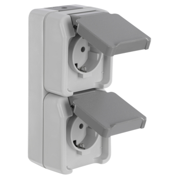 Schneider Electric Aquastar spatwaterdicht Stopcontact Dubbel RA verticaal
