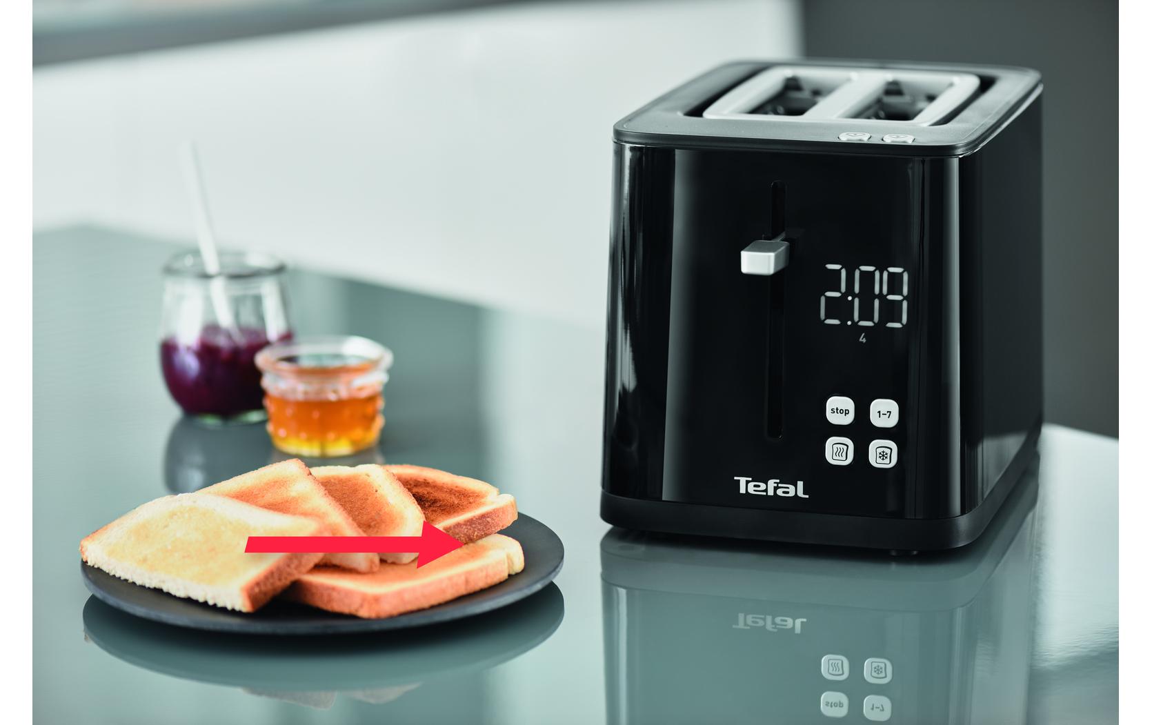 Toaster Smart'n Light SchwarzModerner 2-Scheiben-Toaster mit Digitaldisplay