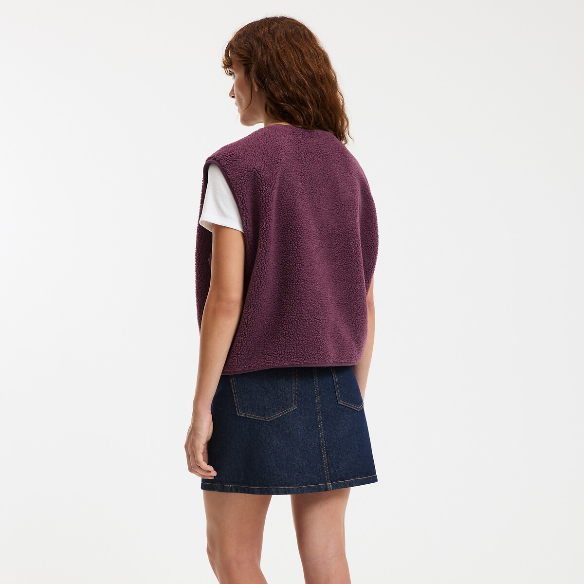 COLEÇÕES LA REDOUTE<br>Cardigã sherpa sem mangas