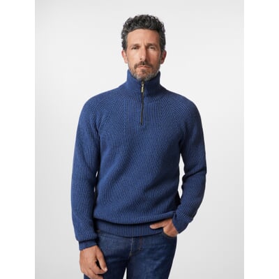 Herren-Stricktroyer, Stahlblau