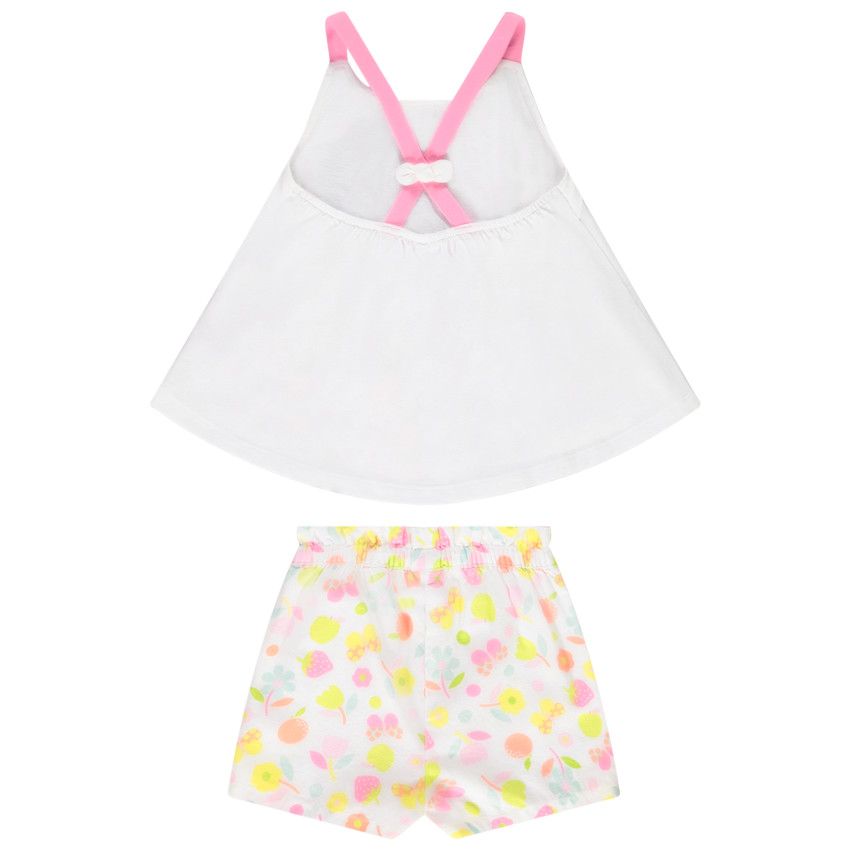 Ensemble 2 pièces avec short imprimé pour bébé fille - Blanc