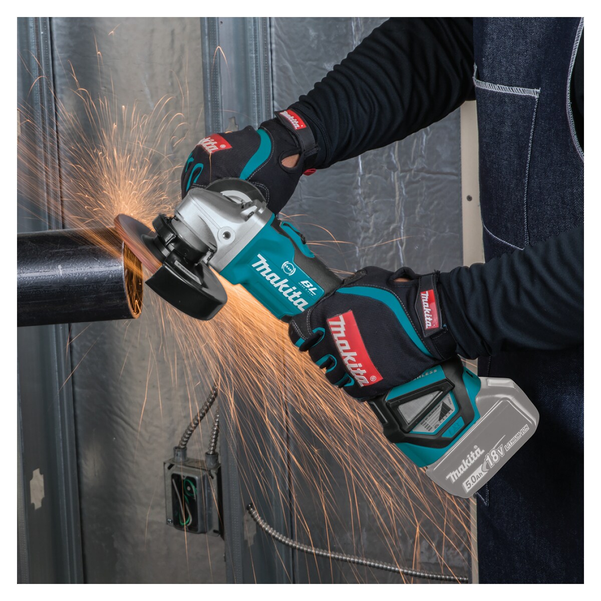 Makita DGA513ZJ Akku-Winkelschleifer + MAKPAC Gr. 3