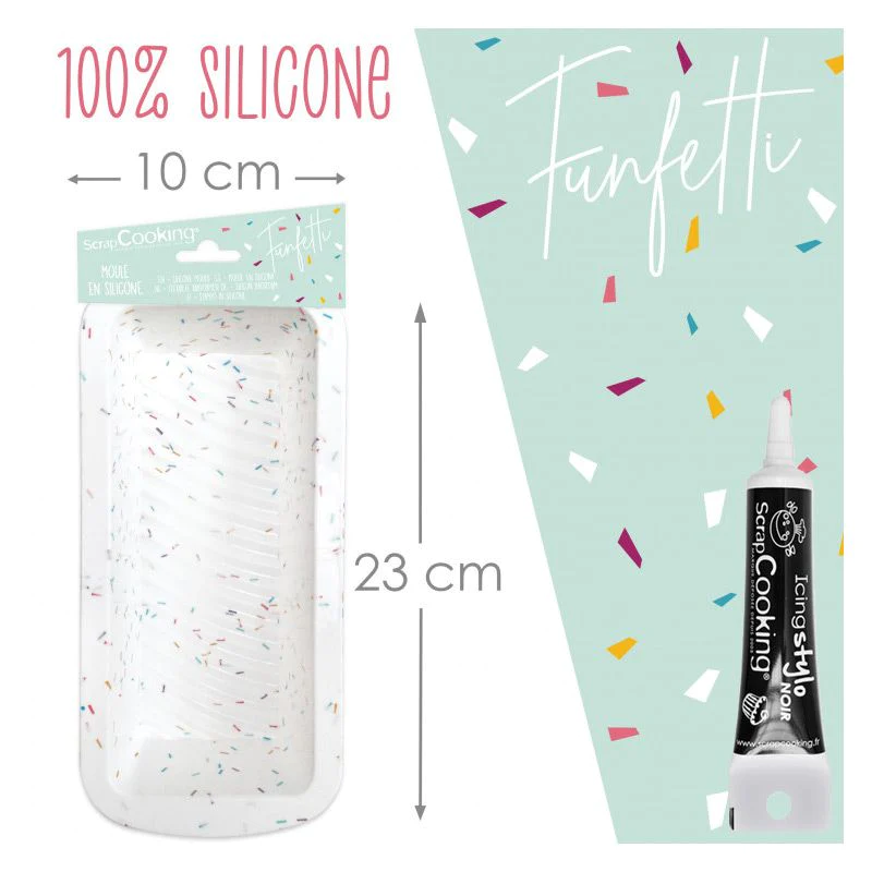 Moule à cake en silicone rectangulaire 27 cm + Stylo de glaçage noir S