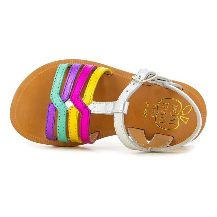 Pom d'Api Sandales Plagette New Salome | Silver Grey S019