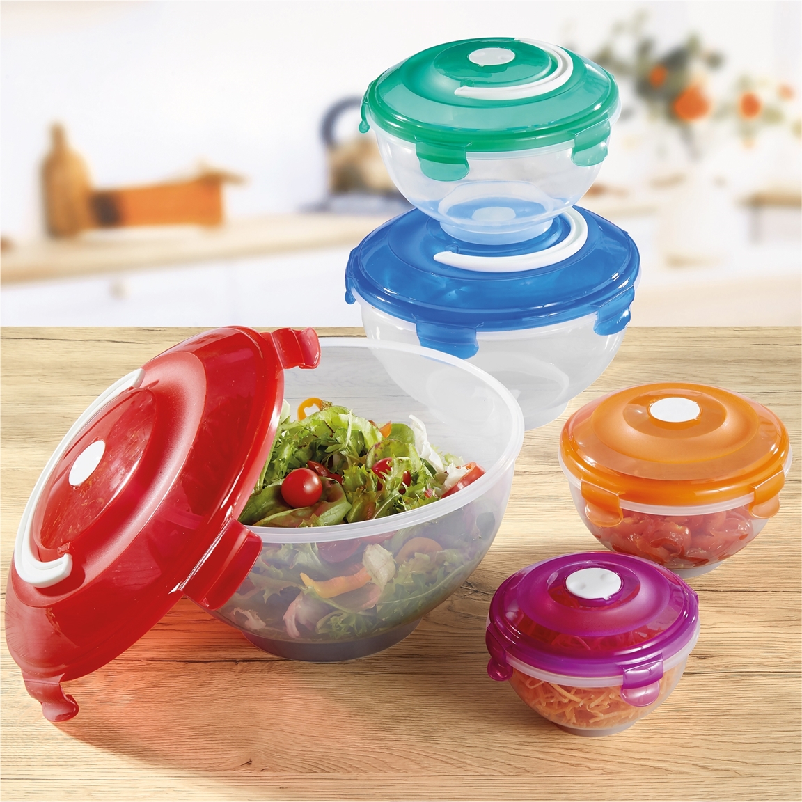 5 boîtes saladier couleur