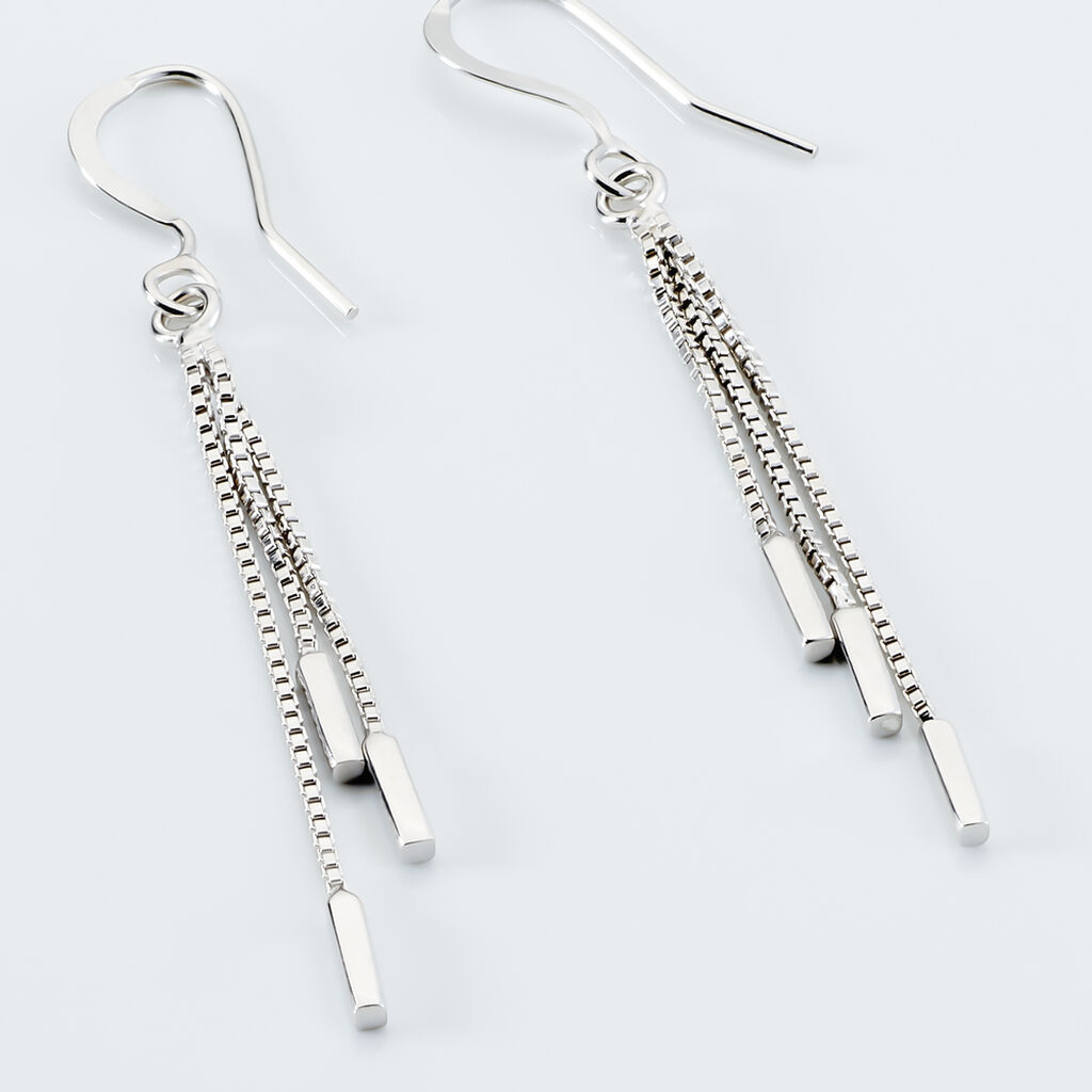 Boucles D'oreilles Pendantes Ginevra Argent Blanc