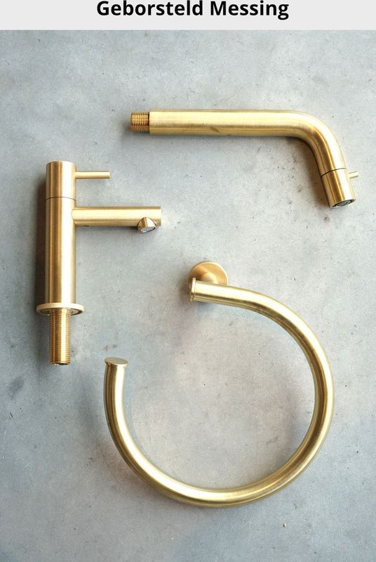 Hotbath - Cobber CBA13 - Hoekdraadkorf - Geborsteld Messing - Douche Accessoires