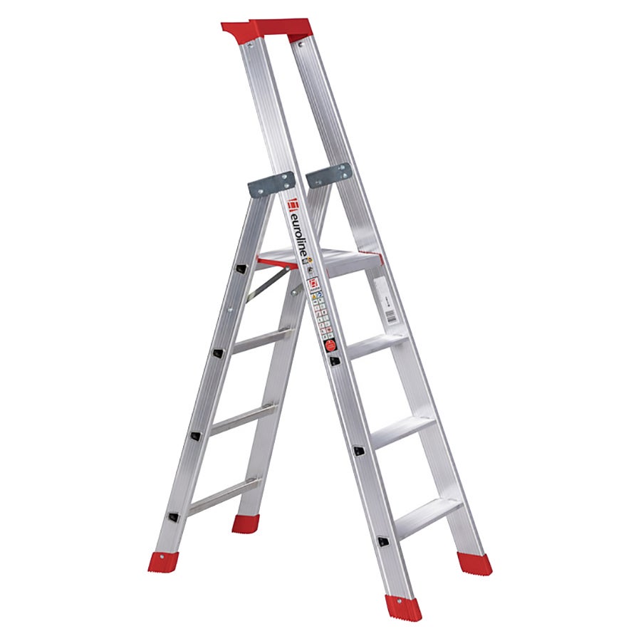 Euroline Premium 32577 Trapladder met veiligheidsbrug, 4 treden