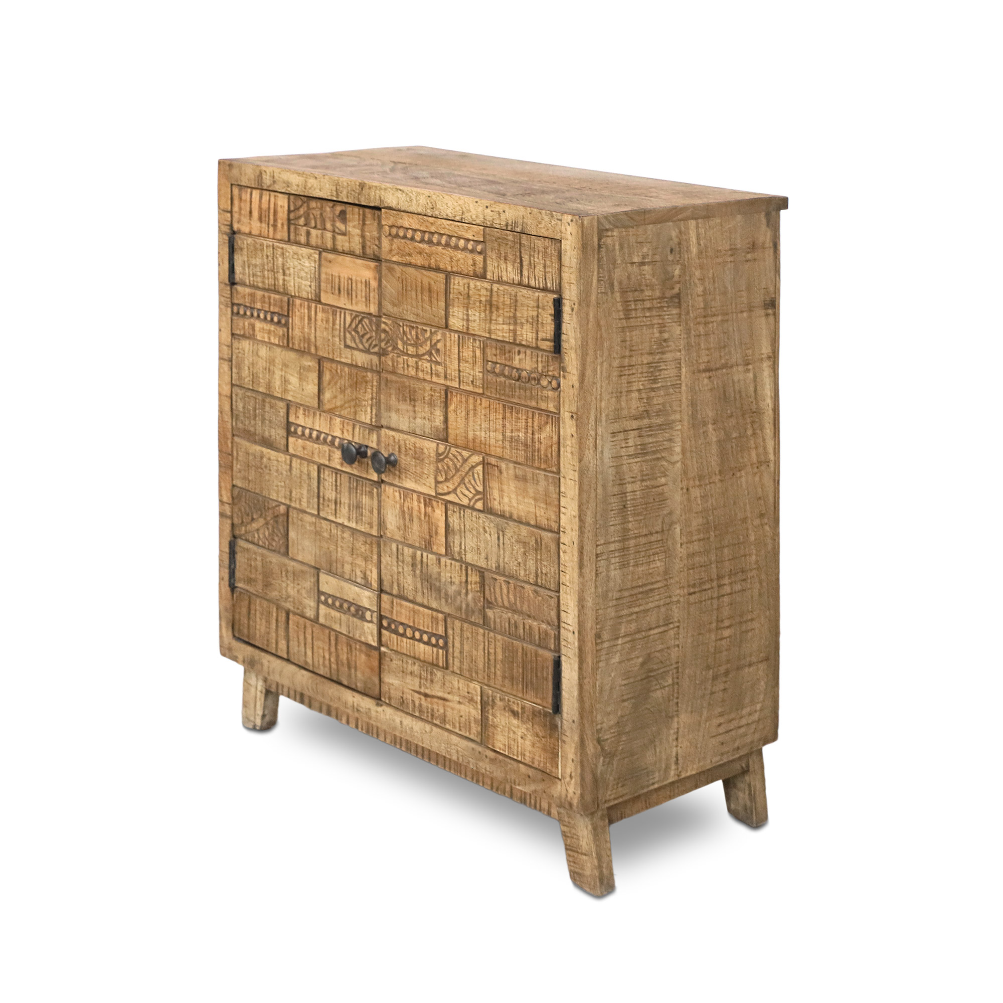 Schrank ‚Drefferson‘ aus Mangoholz, natur, B 70 cm, H 80 cm, L 37 cm von fischer's lagerhaus