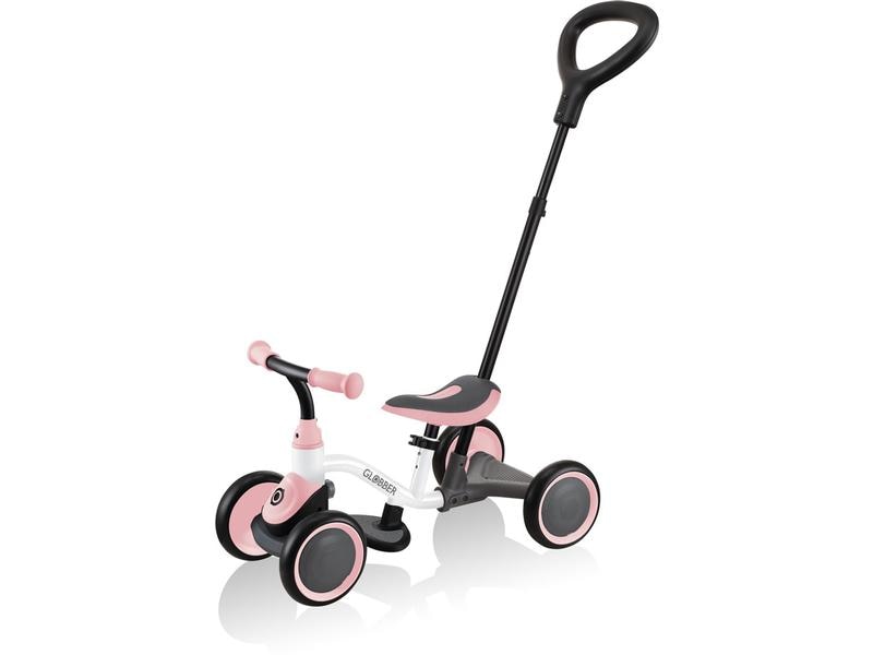 GLOBBER Kinder-Laufrad Learning Bike 3in1 Pink / Weiss Lernfahrrad mit 4 verschiedenen Lenkmodi