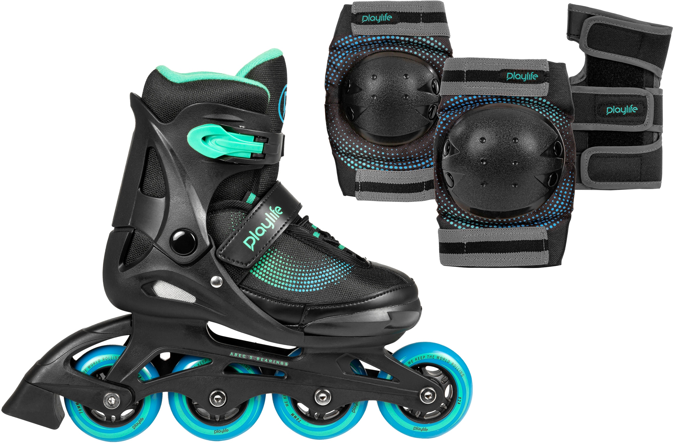 Playlife Inlineskates »Playlife Joker« mit Schutz Set bestehend aus Knie-, Ellenbogen-, Handgelenkschützern
