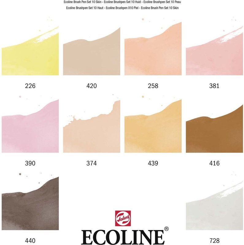 Ecoline - Brush Pen Set - 10 Kleuren - Kleurstofbasis