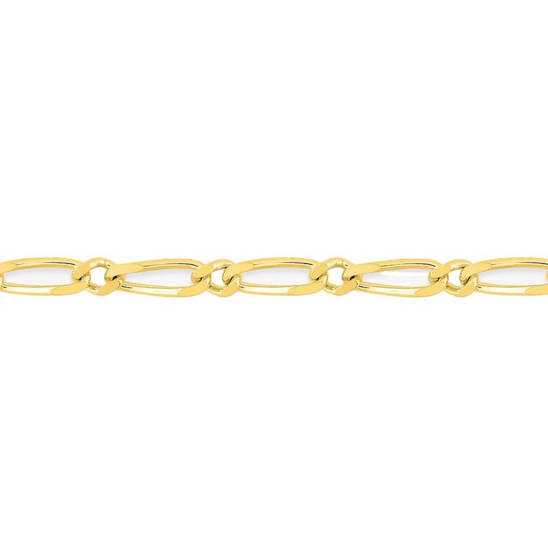 Bracelet Mixte 18 cm  - Cheval alterné - Or 18 Carats - Largeur 2 mm