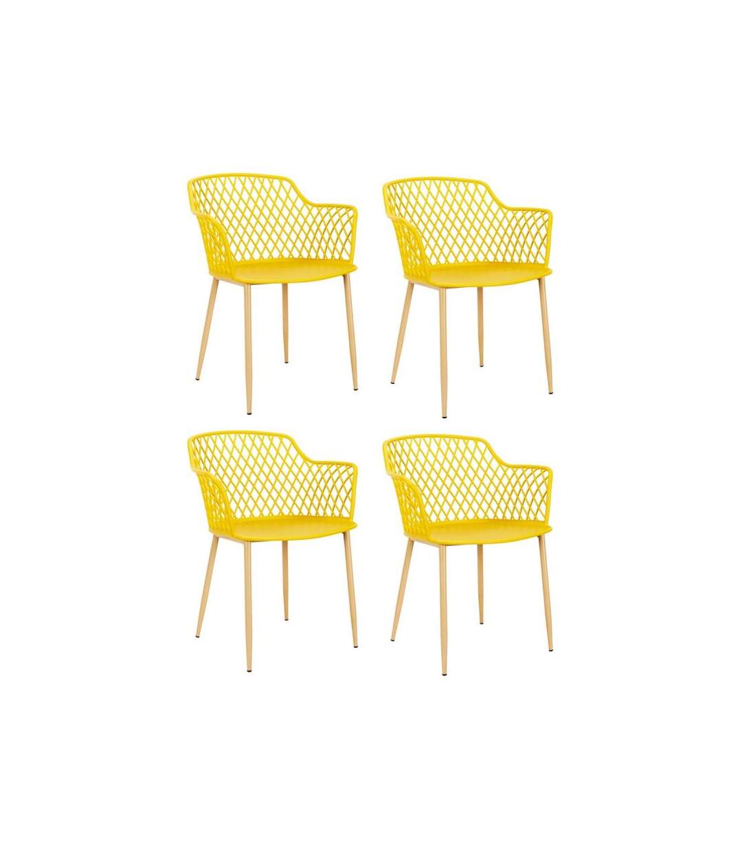 Paris Prix - Lot De 4 Fauteuils Design malaga 80cm Jaune
