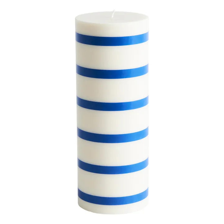 Hay Bougie Column à Rayures  | Bleu