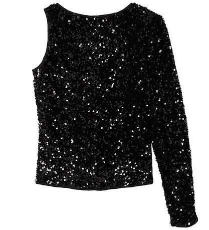 LMTD Top - NlfGlam - One Shoulder Short Top - Blåck