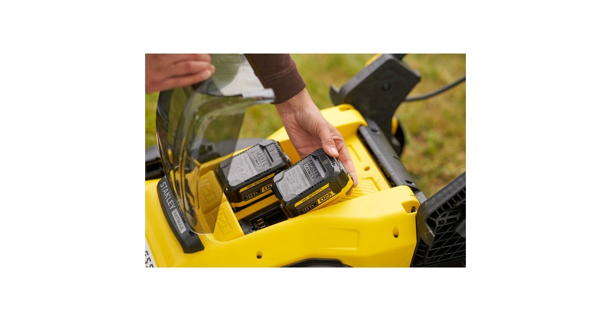 StanleyFATMAX V20 Brushless grasmaaier  (Zwart/geel, 2x Accu en oplader inbegrepen)