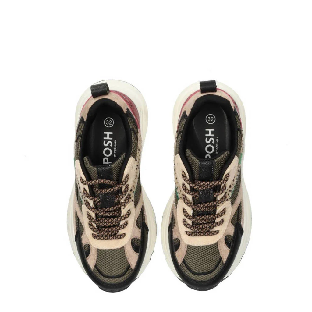 POSH by Poelman chunky sneakers zwart/beige