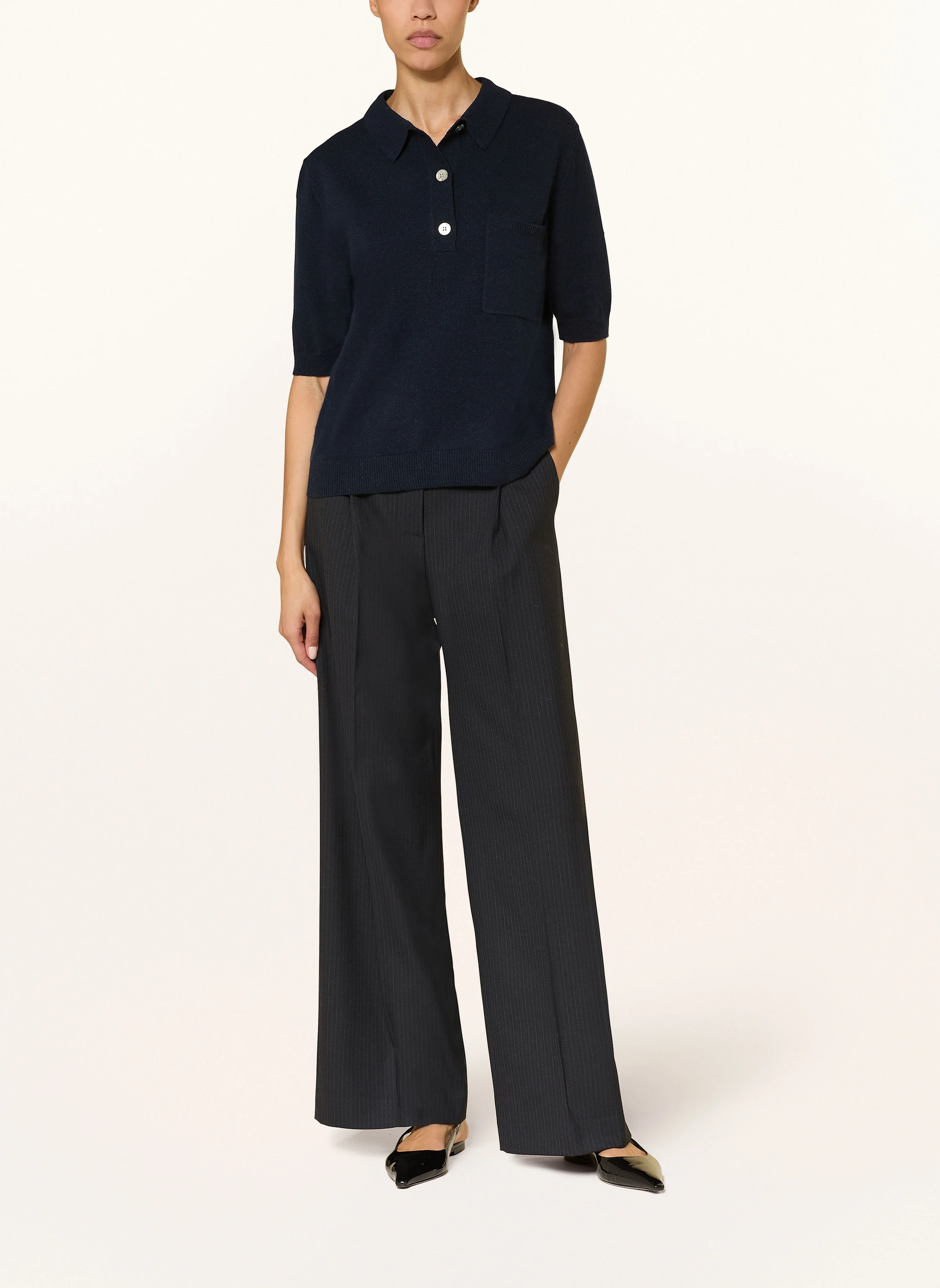 HEMISPHERE Strick-Poloshirt aus Cashmere