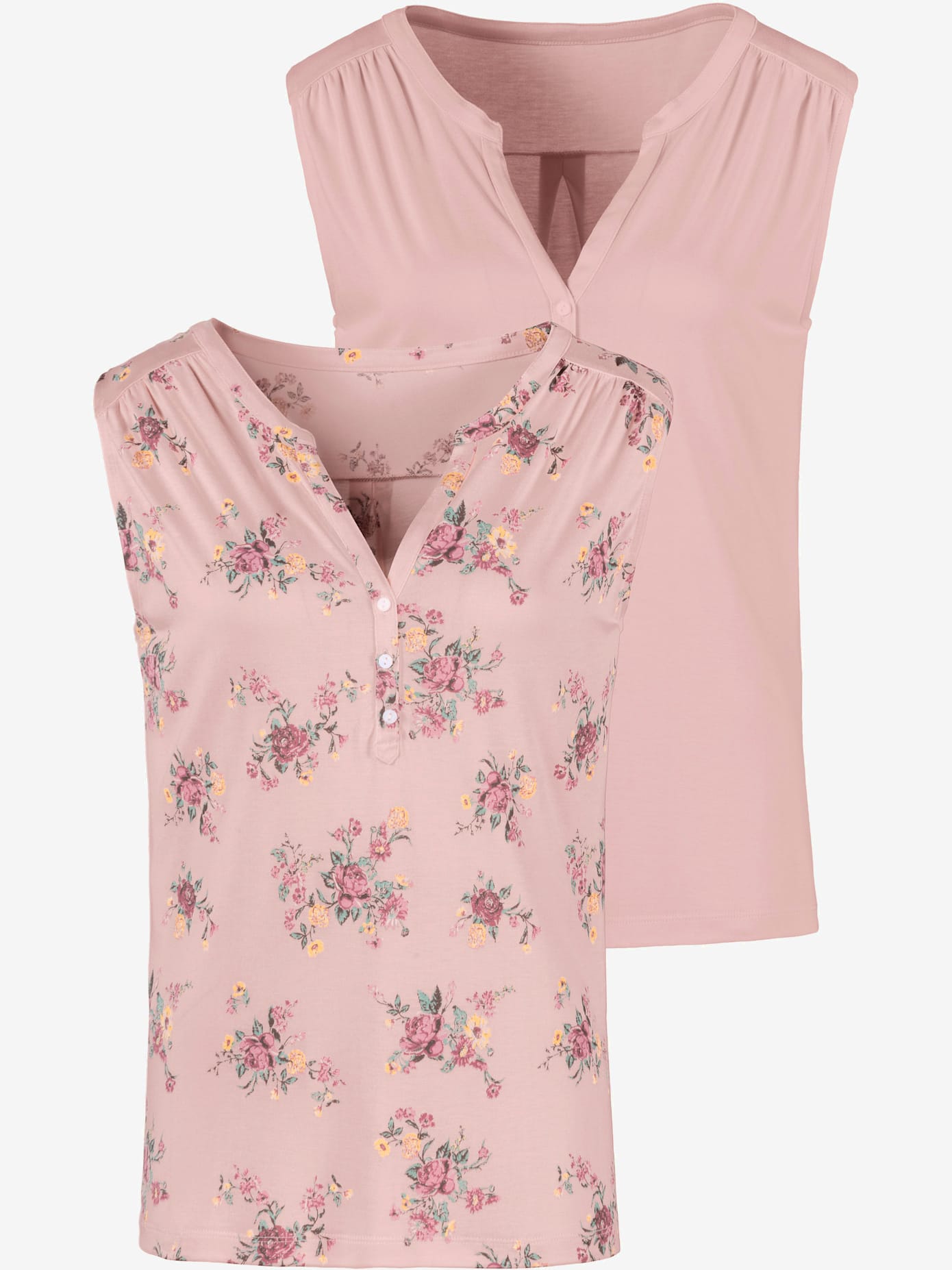 Débardeur lot de 2 : imprimé floral et uni