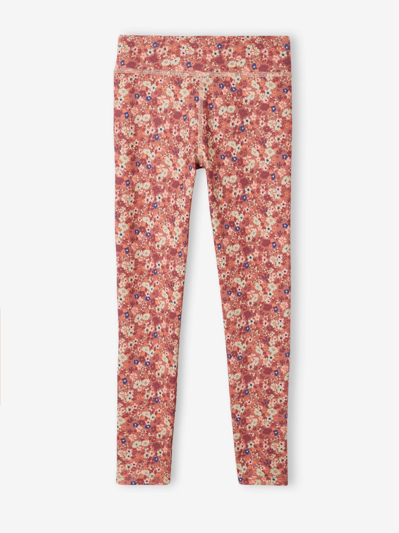 Leggings esportivas infantis azuis em tecido técnico com estampa.