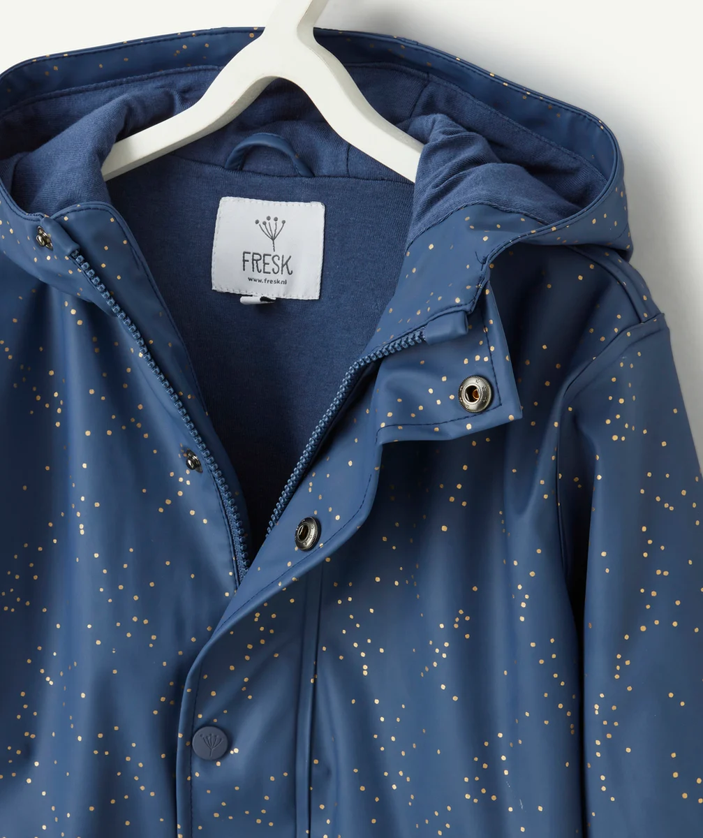 FRESKIMPERMÉABLE BLEU AVEC IMPRIMÉ POIS