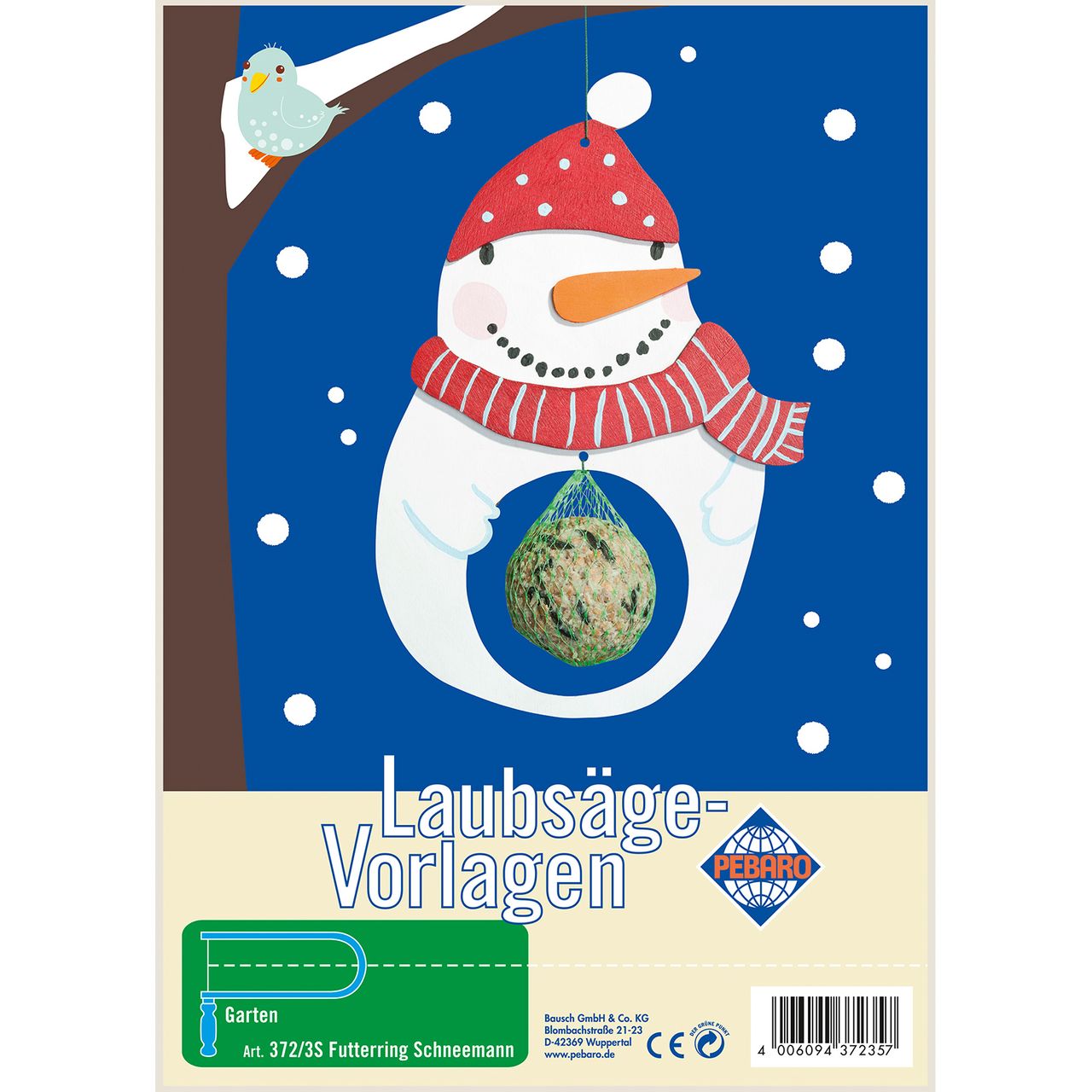 PEBARO Laubsägevorlage Schneemann, Futterring