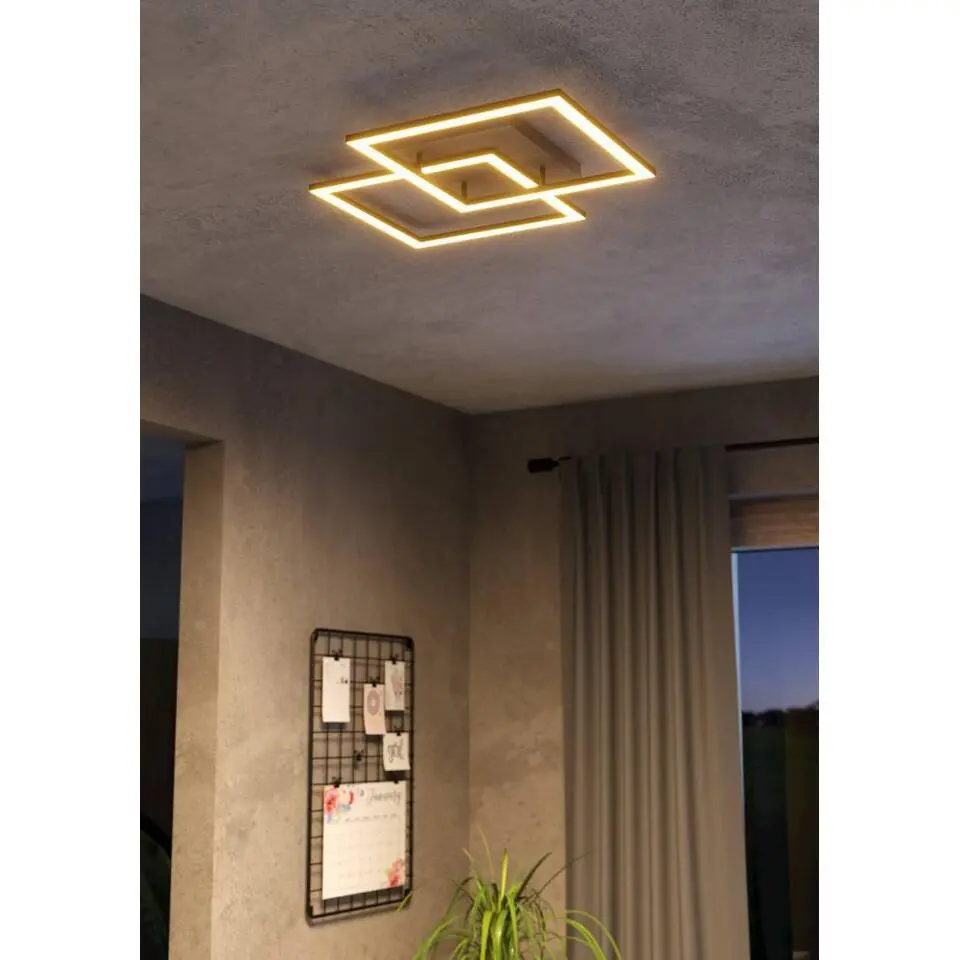EGLO Lomaltas-Z Plafonnière - LED - 77 cm - Zwart/Bruin